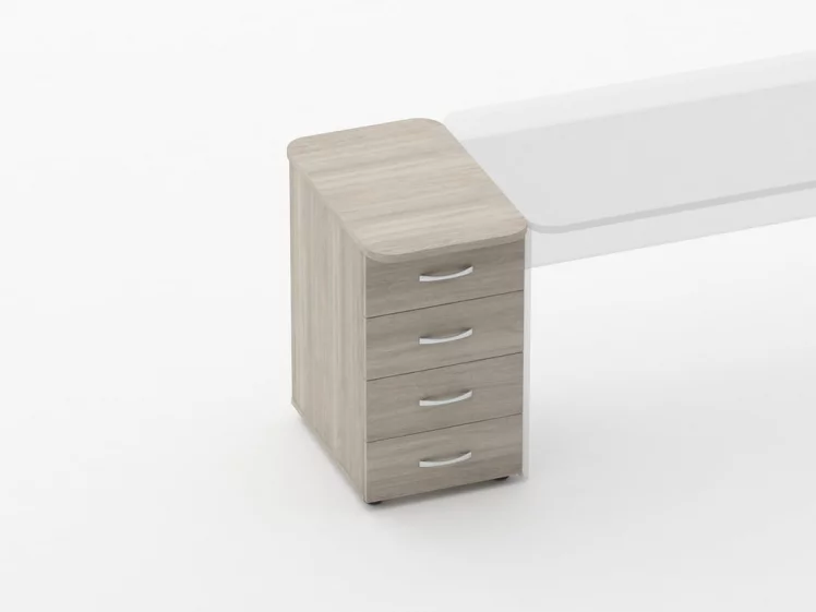 Тумба приставная на 4 ящика Glassy 3.10.10 Дуб сантана светлый_0