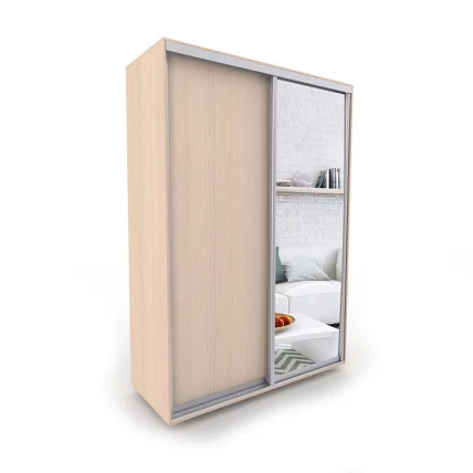 Шкаф-купе 2-х дверный Акцент-Сим ДЗ 1600х600  Дуб молочный_0