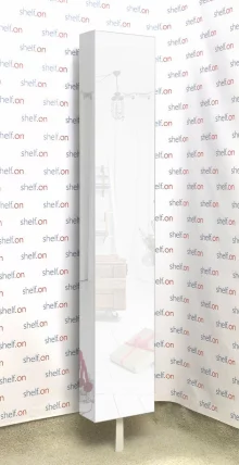 Поворотный шкаф в белом глянцевом стекле Зум Шелф Венге_0