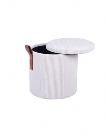 Пуф Руни S с ящиком вельвет белый_2