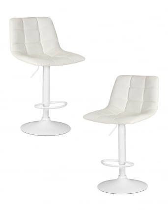 Стул барный DOBRIN TAILOR WHITE (белый PU) 2 шт_0