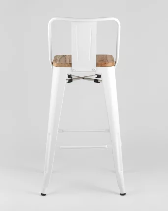 Полубарный стул Tolix Wood со спинкой Белый_5