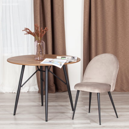 Стул MONRO (mod. 5144) металл/вельвет, 51x56x84 см, серо-бежевый (HLR-9)/черный_8