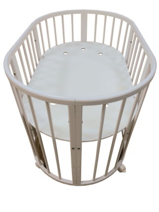 Кровать-трансформер с двумя матрасами и маятником Merry Happy Mini матовая Белая (3 в 1)_2