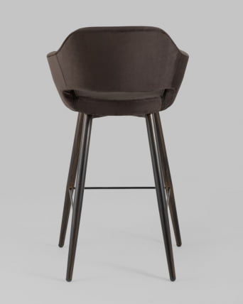 Стул барный Саймон Б велюр Темно-коричневый_4