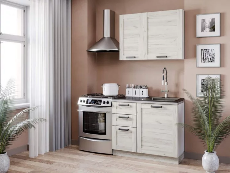 Кухонный гарнитур 1600 Винченца №6 Белый Дуб Крафт белый_0