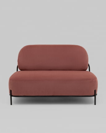 Диван Стоун велюр рельефный коралловый_1