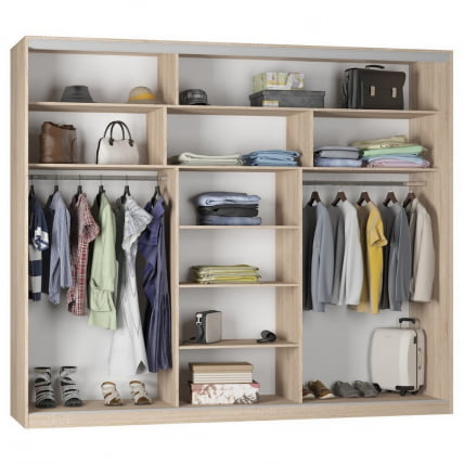 Шкаф-купе B-230х270х60-1(Венге-ДМ-D7D8D7)_1