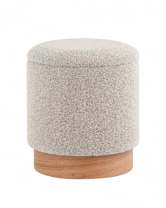 Пуф с ящиком Холли XS букле бежевый_0