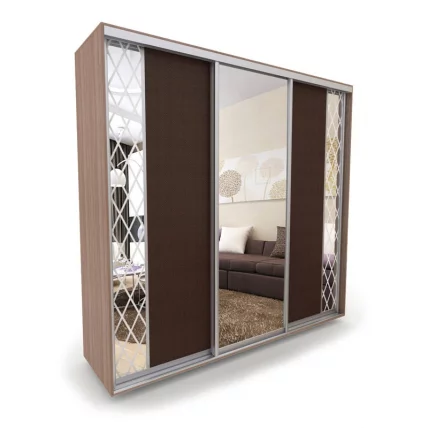 Шкаф-купе 3-х дверный Акцент-Вера КР 1800х600  Ясень шимо тёмный_0