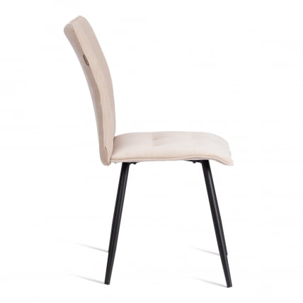 Стул обеденный Bari разборный, ткань велюр, 44х60х91, молочный/черный, (Porsche 2)_1