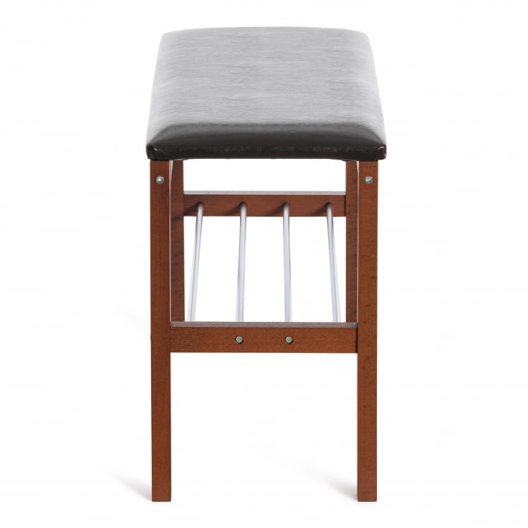 Банкетка BERYL дерево / экокожа, 67*31*49 см, темный орех/коричневый_1