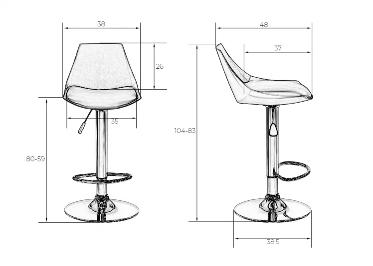 Стул барный DOBRIN ROCKY Чёрный_15