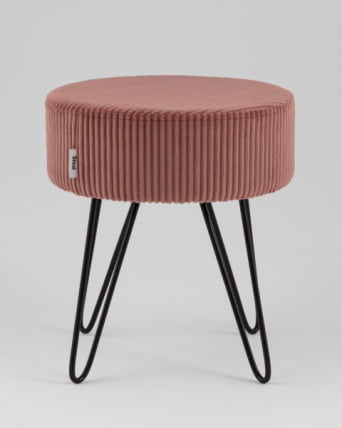 Пуф Спейси велюр рельефный коралловый_1