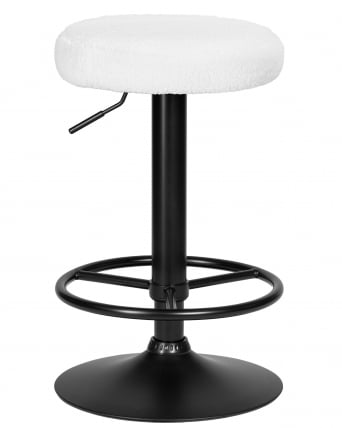 Табурет барный DOBRIN TEDDY BLACK (белый букле (13))_0