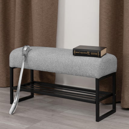 Банкетка-обувница Charli Lux/Чарли Люкс БО велюр/букле, VT shape silver_7