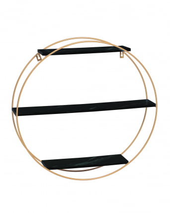 Полка Luna золотая Черный мрамор_0