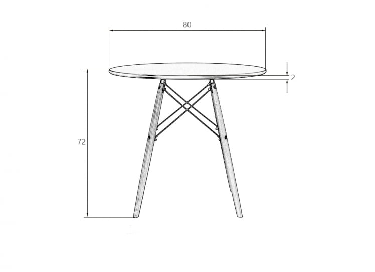 Стол обеденный DOBRIN CHELSEA 80 BLACK (столешница черная, основание черное)_6