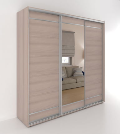 Шкаф-купе 3-х дверный Акцент-Лайт Д3 2400х600 Ясень шимо светлый_0