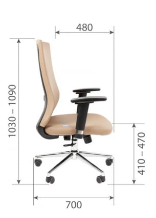 Офисное кресло CХАИРМАН 500 ЛЮКС (ЛУКС) ЭКО Б/П экокожа Бежевый / CHAIRMAN (LUX)_11