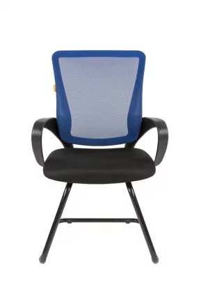 Кресло для посетителей Чаирман 969 В сетка синяя/ткань черная / Chairman V_1