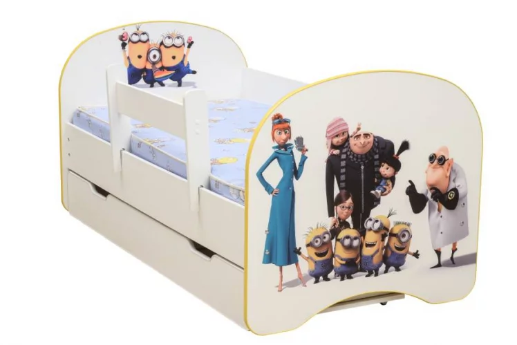 Кровать детская с фотопечатью с 1 ящиком 800*1600 Гадкий я_0
