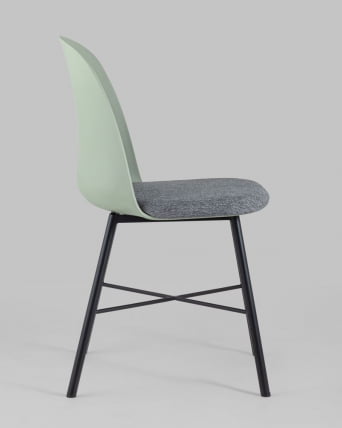 Стул пластиковый Shell с мягким сиденьем Серо-зеленый_2