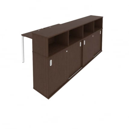 Рабочая станция с опорным шкафом-купе Metal System Б.РС-СШК-4.1 Венге/Белый_0