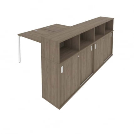 Рабочая станция с опорным шкафом-купе Metal System Б.РС-СШК-4.3 Вяз/Белый_0