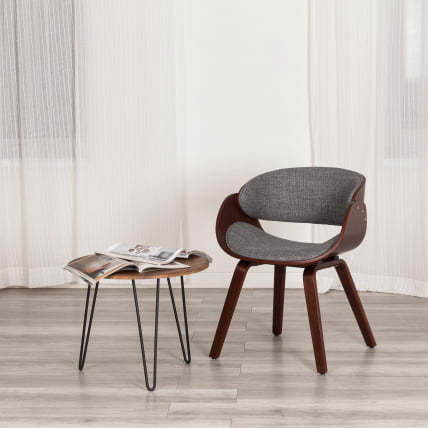 Стул LANDO (mod.8036) дерево / ткань, 59х53х75 см, орех/серый, Aimcasa 28_11