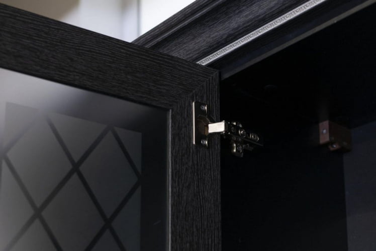 Шкаф кухонный 450 высокий со стеклом Италия ЛД 275.437.000 Черный Дуб темный_1