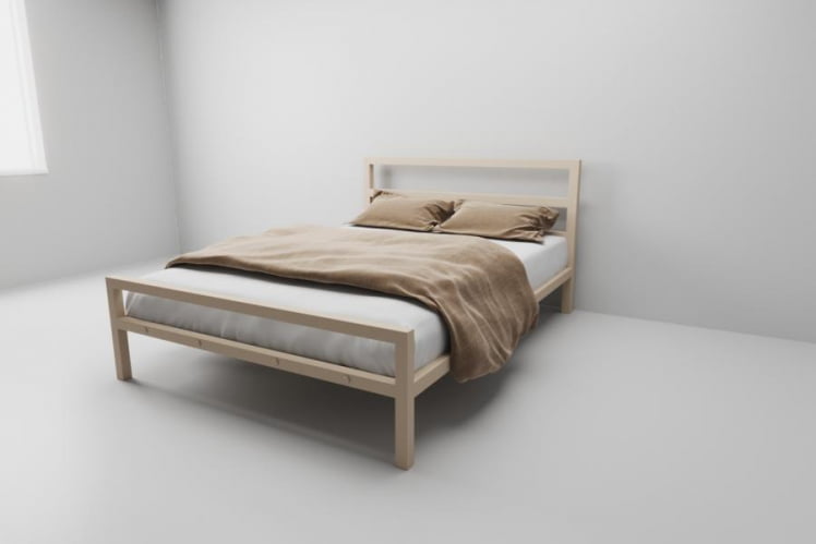 Металлическая кровать "Комфорт" Цвет фасада: Бежевый; Цвет корпуса: Бежевый; Материал фасада: Металл; Размер: 1800х2000 мм; Спальное место: 1800х2000 мм _0