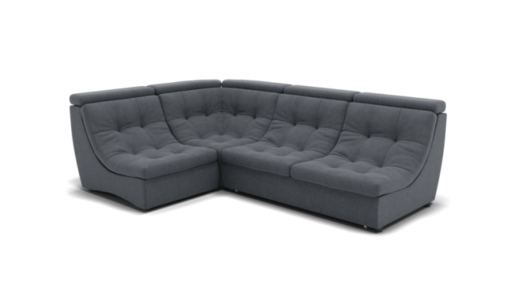 Диван Монако-3 (ЗР) Цвет фасада: Серый; Тип: Универсальный; Материал фасада: Металл/Велюр_0