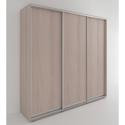 Шкаф-купе 3-х дверный Акцент-Сим Д 2100х600 Ясень шимо светлый_0