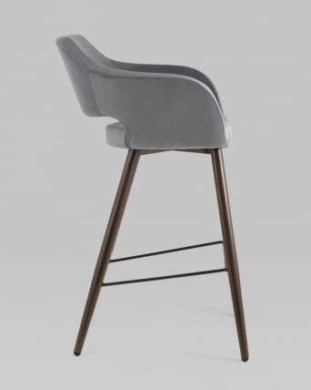 Стул барный Саймон Б велюр Темно-серый_3