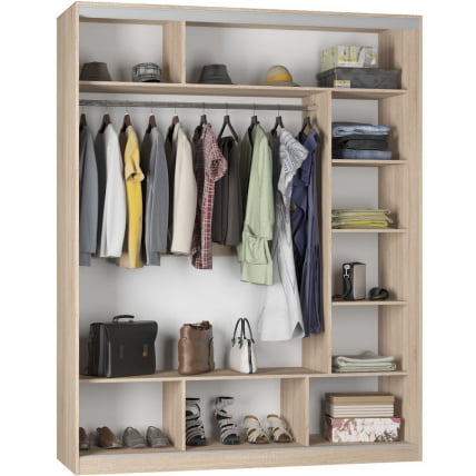 Шкаф-купе B-220х180х60-2(ДСС-Белый-D9D9D9)_1