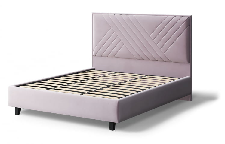 Кровать МИРА 2000*1400мм (на опорах), велюр NEO 15 (лиловый), (б/основания, б/матраса)_2