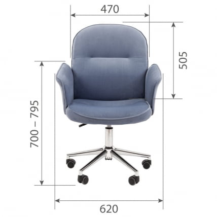 Офисное кресло CHAIRMAN HOME 130 велюр Голубой_5