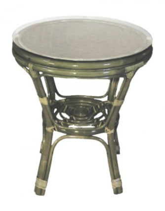 Стол Багама круглый с плетеной столешницей Bahama2 олива_0