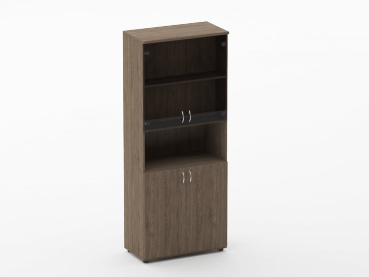 Шкаф высокий со стеклом и нишей Twin 16.16.161 Дуб Верцаска_0