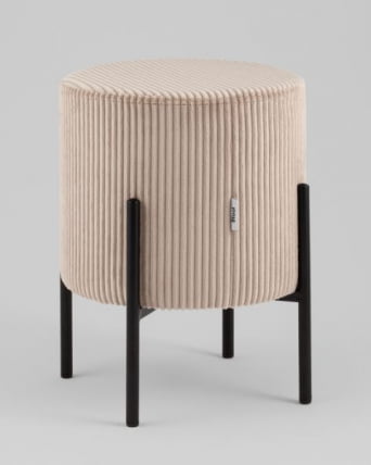 Пуф Кейси велюр рельефный бежевый_0