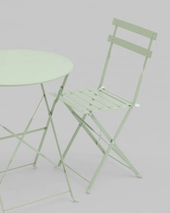 Комплект стола и двух стульев Бистро Светло-зеленый_15