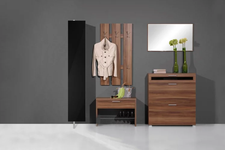 Поворотный шкаф в черном глянцевом стекле Лупо Шелф (левый) Венге_1