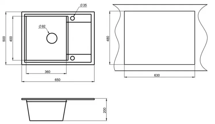 Кухонная мойка HIBRID HI-65 Эспрессо-песок_2
