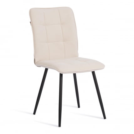 Стул обеденный Bari флок , 46х55х89, молочный/черный, 4_0