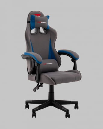 Кресло спортивное TopChairs Phantom серо-голубой_0