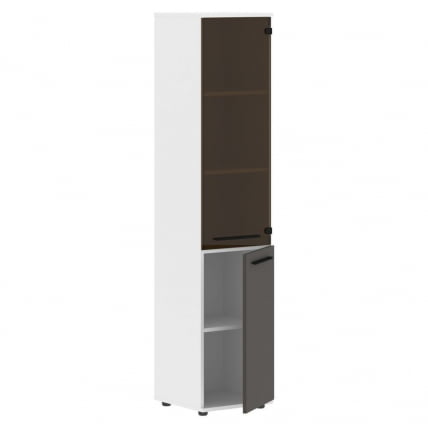 Шкаф-колонка комбинированная правая ЕДИС ЕХCС 42.2 Р Мокко Черный Белый / EDIS EHCS R_1