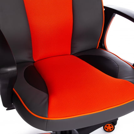 Кресло RACER кож/зам/ткань, металлик/оранжевый, 36/07_15