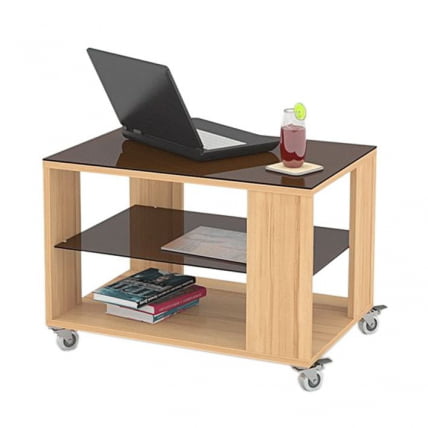 Стол журнальный BeautyStyle 5 Бук/стекло темнокоричневое_0