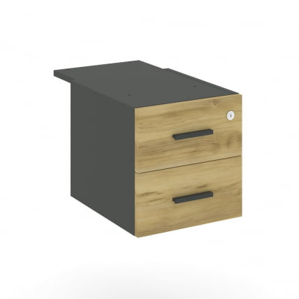 Тумба подвесная с двумя ящиками CONCEPT CN.PT-004 B/W Дуб Винченцо Антрацит_0